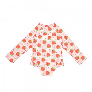 Zoocchini Ολόσωμο Μαγιώ με Μανίκια UV Strawberry - 6-12m