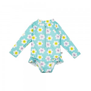 Zoocchini Ολόσωμο Μαγιώ με Μανίκια UV Daisy