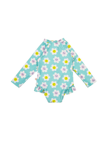 Zoocchini Ολόσωμο Μαγιώ με Μανίκια UV Daisy