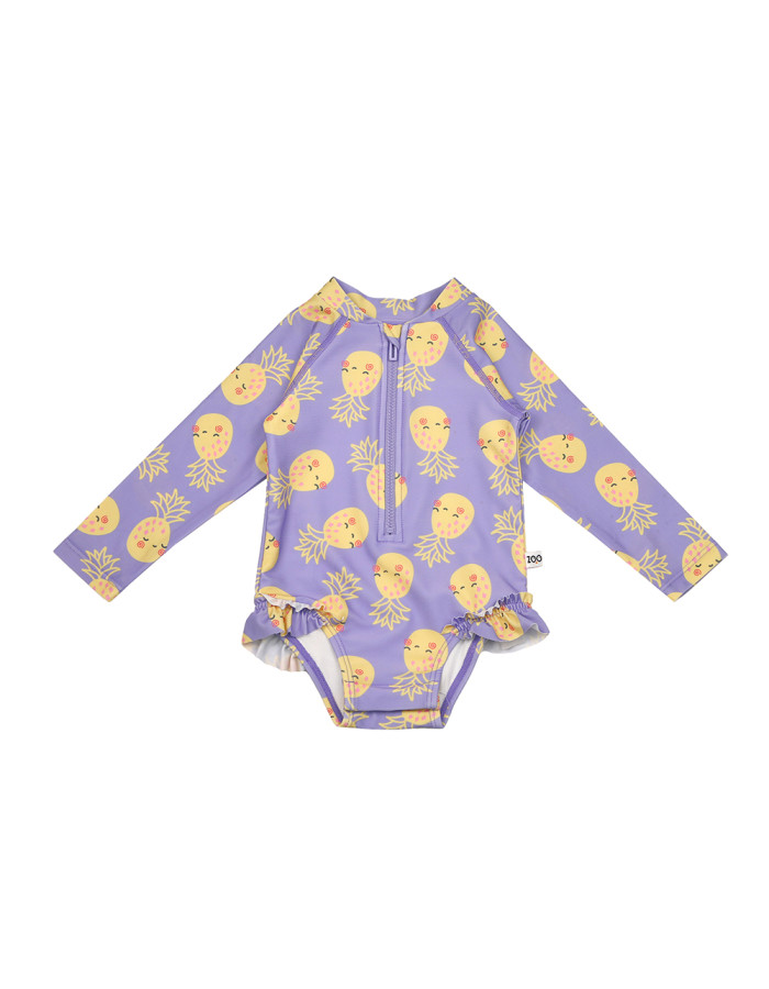 Zoocchini Ολόσωμο Μαγιώ με Μανίκια UV Pineapple