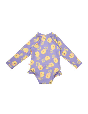 Zoocchini Ολόσωμο Μαγιώ με Μανίκια UV Pineapple