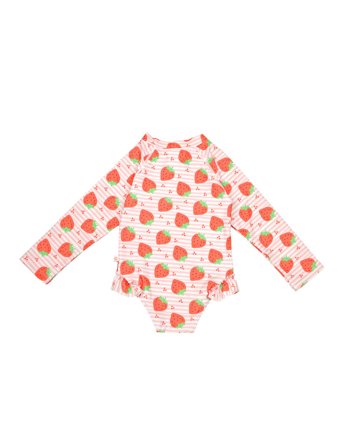Zoocchini Ολόσωμο Μαγιώ με Μανίκια UV Strawberry