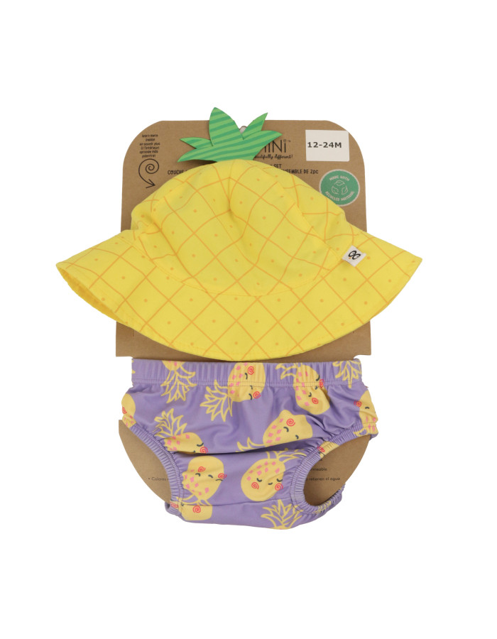Σετ Μαγιό και Καπέλο UPF50  Pineapple Punch - 6-12m  |  ZOO12019M