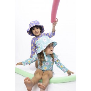 Σετ UV Μαγιώ Πάνα Bucket Καπέλο Μπλούζα Strawberry 