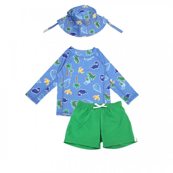Σετ UV Μαγιώ Bucket Καπέλο Μπλούζα Devin the Dino & Friends - 12-24m