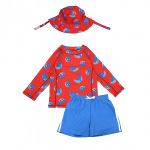 Σετ UV Μαγιώ Bucket Καπέλο Μπλούζα Sherman the Shark - 3 ΕΤΩΝ