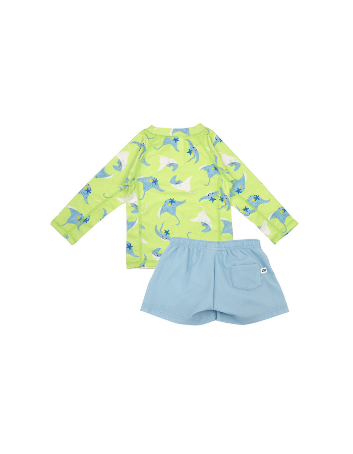 Zoocchini Σετ UV Μαγιώ Σορτς και Μπλούζα Stingray