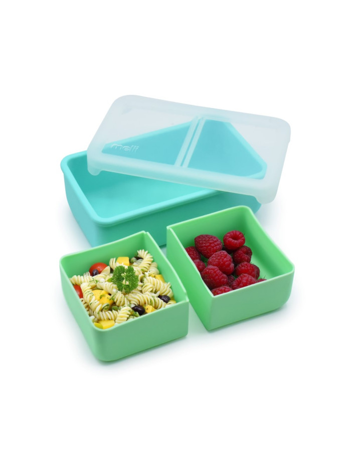 Melii – Bento Σιλικόνης 2 Θέσεων 700ml Blue/Mint