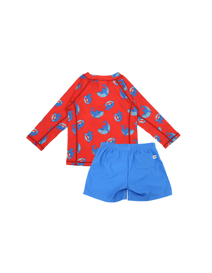 Zoocchini Σετ UV Μαγιώ Σορτς και Μπλούζα Shark - 12-24m