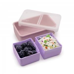 Melii – Bento Σιλικόνης 2 Θέσεων 700ml Pink/Purple