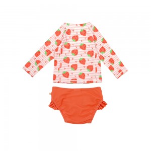 Zoocchini Σετ UV Μαγιώ και Μπλούζα Strawberry - 4 ΕΤΩΝ