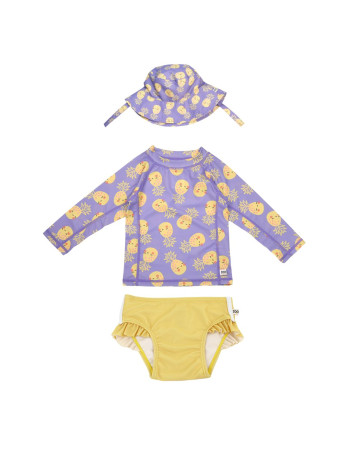 Σετ UV Μαγιώ Bucket Καπέλο Μπλούζα Pineapple - 2 ΕΤΩΝ  |  ZOO16012-2T