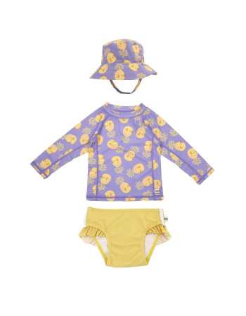 Σετ UV Μαγιώ Bucket Καπέλο Μπλούζα Pineapple - 2 ΕΤΩΝ  |  ZOO16012-2T