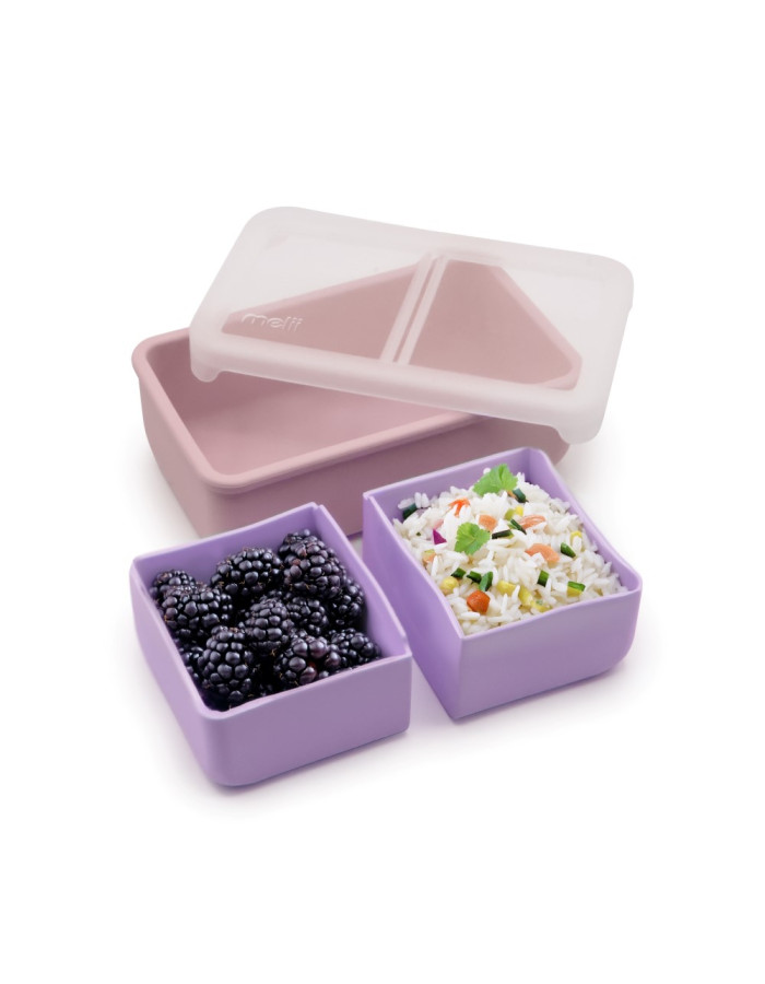 Melii – Bento Σιλικόνης 2 Θέσεων 700ml Pink/Purple