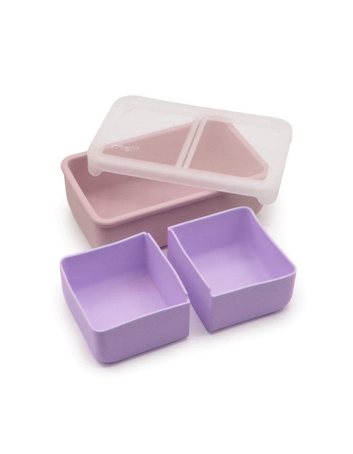 Melii – Bento Σιλικόνης 2 Θέσεων 700ml Pink/Purple