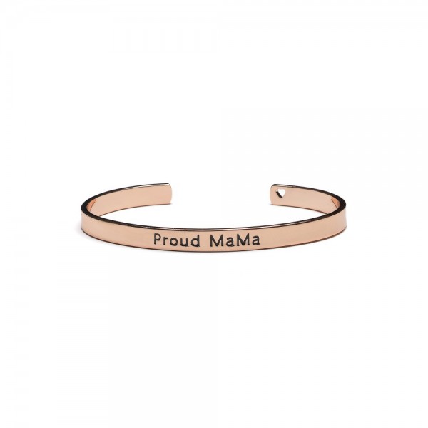 Proud Mama Βραχιόλι Χειροπέδα Mama Rose Gold