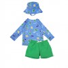 Σετ UV Μαγιώ Bucket Καπέλο Μπλούζα Devin the Dino & Friends - 12-24m
