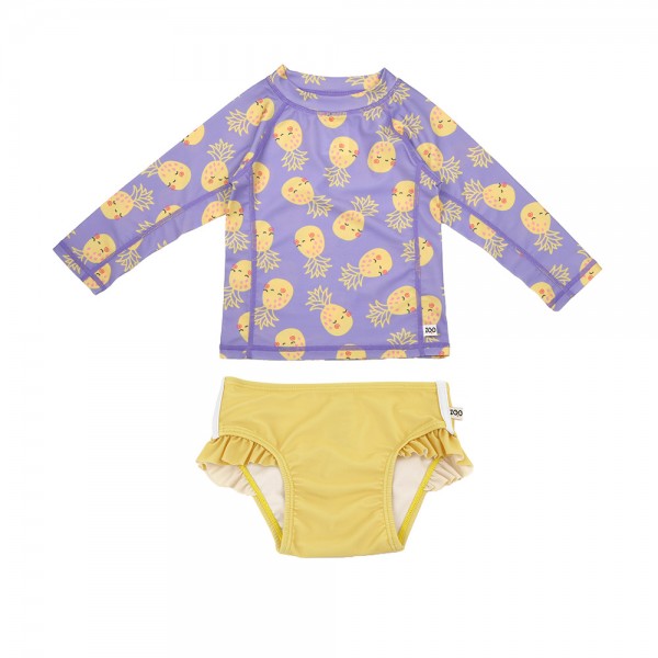 Zoocchini Σετ UV Μαγιώ και Μπλούζα Pineapple - 12-24m