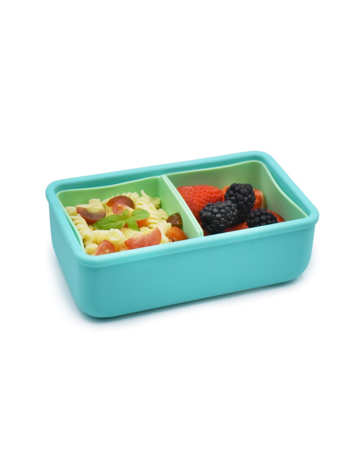 Melii – Bento Σιλικόνης 2 Θέσεων 700ml Blue/Mint