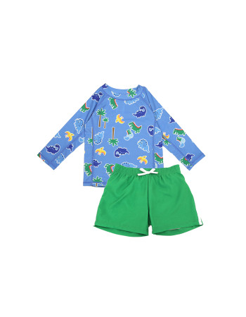 Zoocchini Σετ UV Μαγιώ Σορτς και Μπλούζα Dino - 12-24m  |  ZOO16402-12-24M