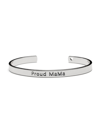 Proud Mama Βραχιόλι Χειροπέδα Mama Silver