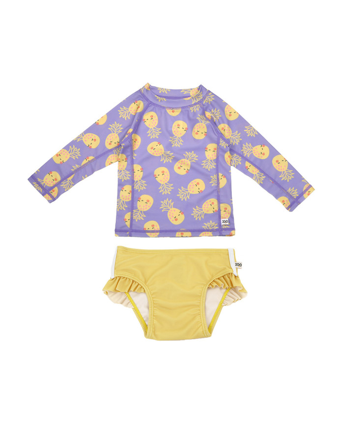 Zoocchini Σετ UV Μαγιώ και Μπλούζα Pineapple