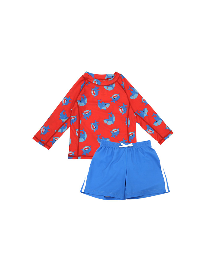 Zoocchini Σετ UV Μαγιώ Σορτς και Μπλούζα Shark - 12-24m