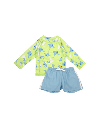 Zoocchini Σετ UV Μαγιώ Σορτς και Μπλούζα Stingray - 12-24m  |  ZOO16401-12-24M