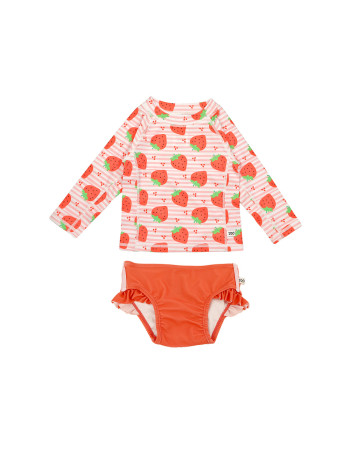 Zoocchini Σετ UV Μαγιώ και Μπλούζα Strawberry - 12-24m  |  ZOO16404-12-24M