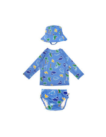 Σετ UV Μαγιώ Πάνα Bucket Καπέλο Μπλούζα Devin the Dino & Friends - 12-24m  |  ZOO16013-12-24M