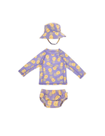 Σετ UV Μαγιώ Πάνα Bucket Καπέλο Μπλούζα Pineapple - 12-24m  |  ZOO16016-12-24M