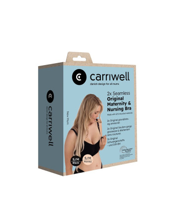 Carriwell 2 Pack Σουτιέν Θηλασμού Χωρίς Ραφές (Μαύρο/Μπεζ) - L