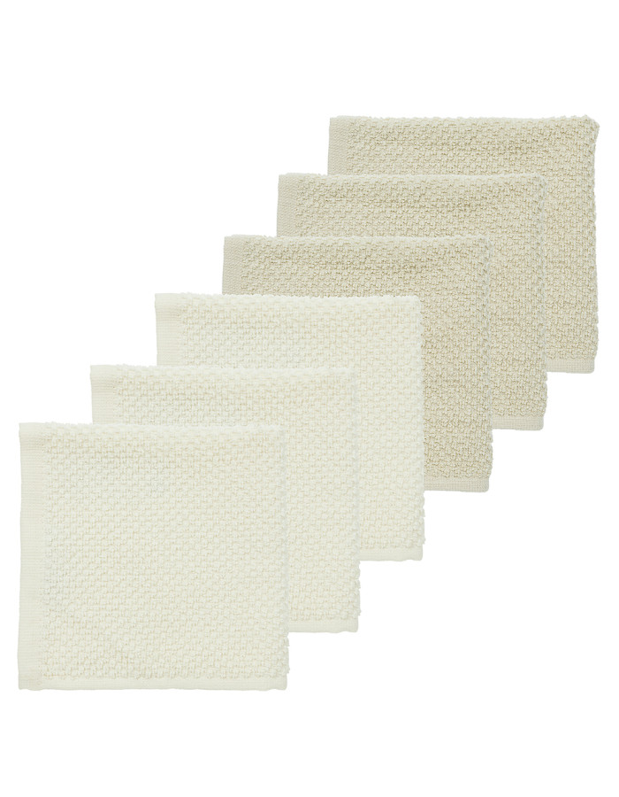 Meyco 6 Λαβέτες Πετσετάκια Popcorn Natural/Soft sand – 30x30cm