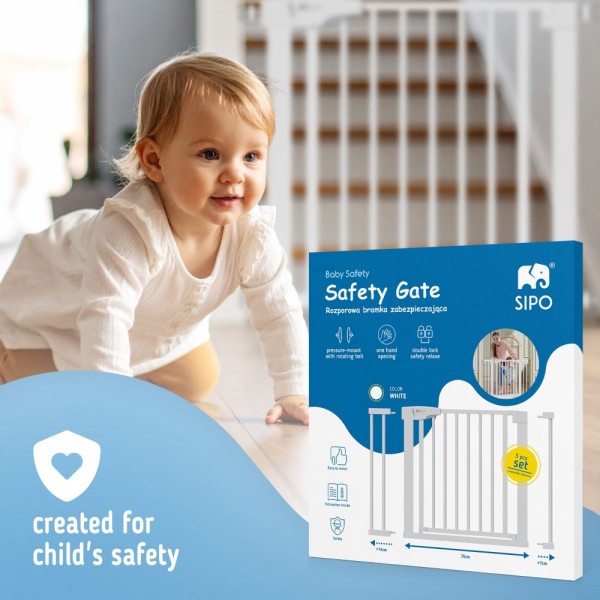 Sipo Πόρτα Ασφαλείας Λευκή (συν 2 προεκτάσεις: 7εκ και 14εκ)