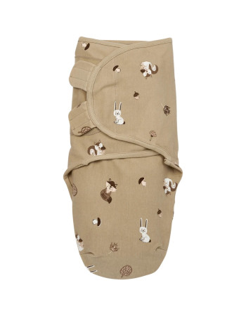 Meyco – Swaddle Forest Animals Sand 0-3 μηνών  |  MEY-155.165.33.01
