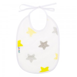 Αδιάβροχη Βαμβακερή Σαλιάρα με Δέσιμο για Βρέφη - Αστεράκια πολύχρωμα