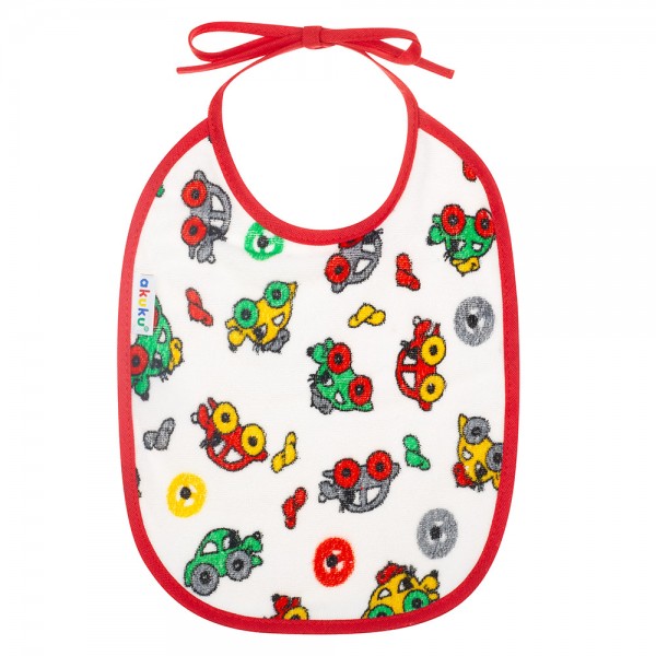 Αδιάβροχη Βαμβακερή Σαλιάρα με Δέσιμο για Βρέφη - Αυτοκινητάκια