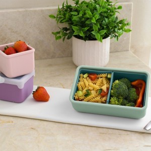 Melii – Bento Σιλικόνης 2 Θέσεων 700ml Sage/Cactus