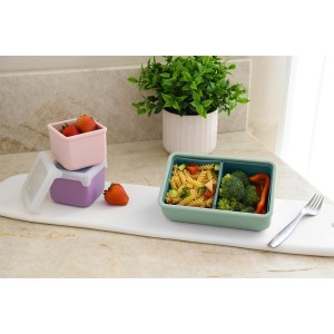 Melii – Bento Σιλικόνης 2 Θέσεων 700ml Sage/Cactus