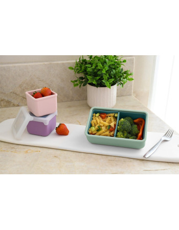 Melii – Bento Σιλικόνης 2 Θέσεων 700ml Sage/Cactus