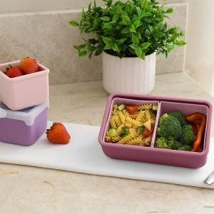 Melii – Bento Σιλικόνης 2 Θέσεων 700ml Blush/Berry