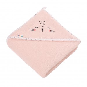 Βρεφική πετσέτα με κουκούλα Ροζ Γατούλα 100x100cm