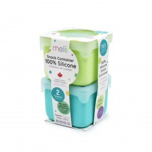 Melii – Δοχείο Σιλικόνης για Σνακ Blue/Lime 2 τεμ.