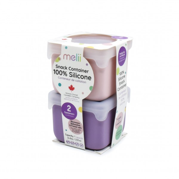 Melii – Δοχείο Σιλικόνης για Σνακ Pink/Purple 2 τεμ.