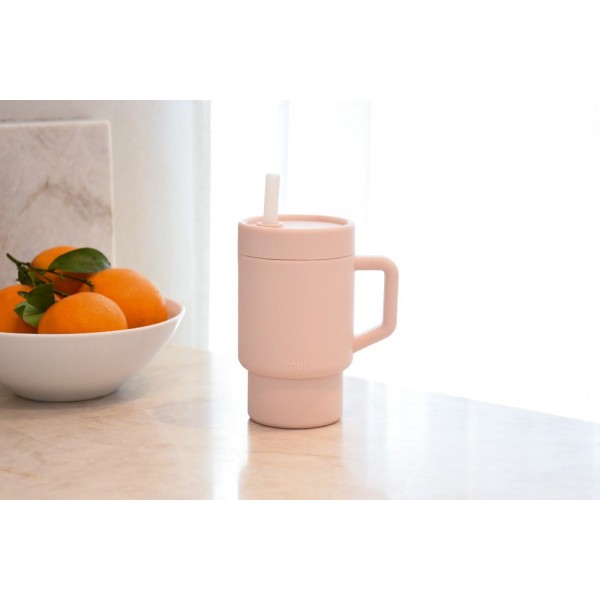 Melii – Παγούρι Σιλικόνης με Καλαμάκι Tumbler Ροζ