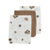 Meyco Σετ 3 Απορροφητικές Λαβέτες/Μουσελίνες Forest Animals Toffee – 30x30cm  |  MEY-152.AD.BW.02.M3
