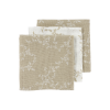 Meyco Σετ 3 Απορροφητικές Λαβέτες/Μουσελίνες Branches Sand – 30x30cm