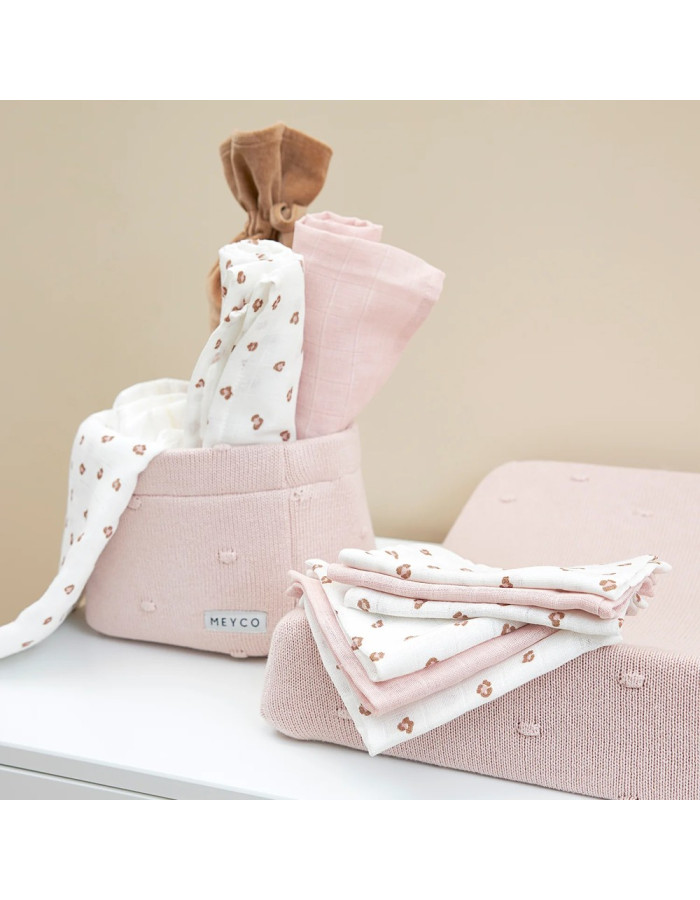 Meyco Σετ 3 Απορροφητικές Λαβέτες/Μουσελίνες Mini Panther Soft Pink – 30x30cm  |  MEY-457054