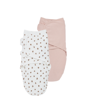 Meyco 2 Pack Swaddle Mini Panther Soft Pink 0-3 μηνών  |  MEY-155.162.41.01B