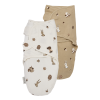 Meyco 2 Pack Swaddle Forest Animals Sand 0-3 μηνών  |  MEY-155.165.33.01B